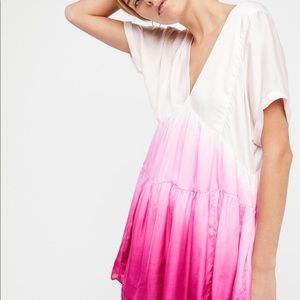Free People Deep V Pink Mini Dress